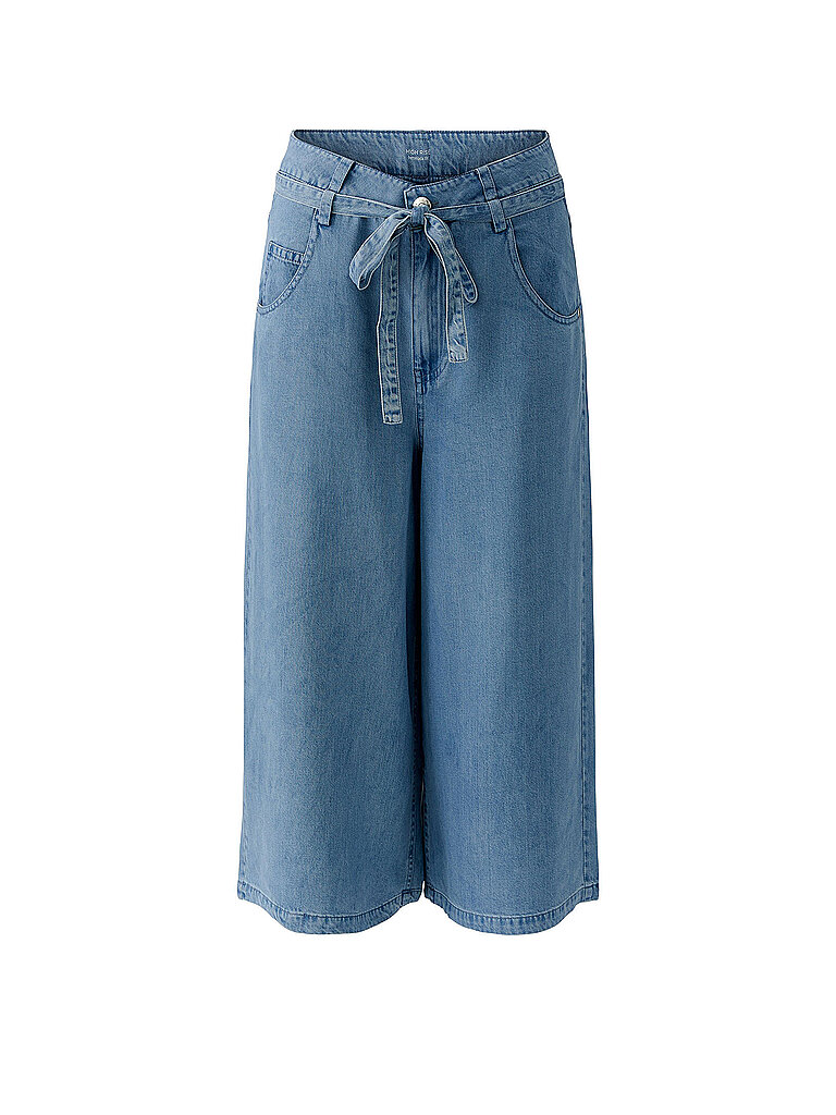 Ouí Pantalon Wide Leg 7/8 bleu marine 36