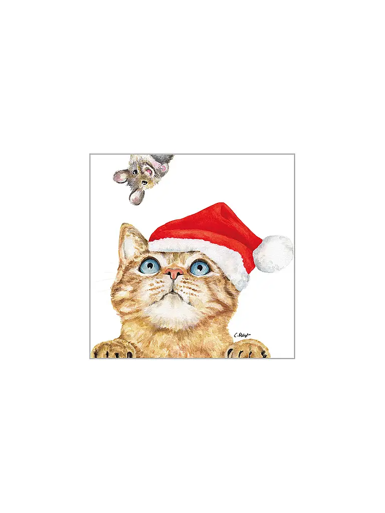 PAPER-PRODUCTS | Serviettes de Noël 25x25cm | Blanc