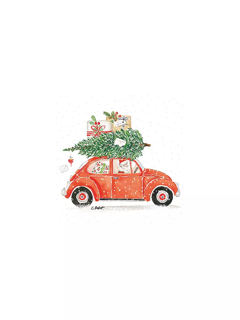PAPER-PRODUCTS | Serviettes de table de Noël 33x33cm CHR. DELIVERY | Rouge