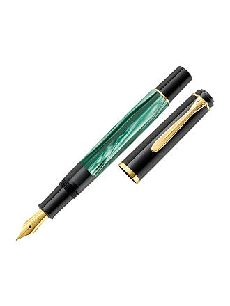 PELIKAN | Stylo plume M200 vert marbré fin avec étui