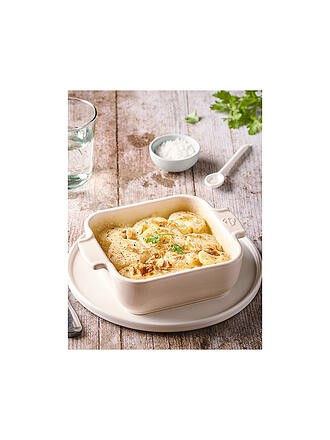PEUGEOT | Plat à gratin carré en céramique Appolia écru 13x13cm