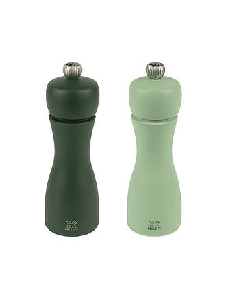 PEUGEOT | Ensemble de moulins à poivre et à sel TAHITI WASSER 2 pièces 15cm hêtre / vert clair et vert foncé
