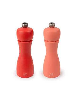 PEUGEOT | Moulin à sel/poivre 2 p. TAHITI Feu 15cm Hêtre Abricot/Rouge