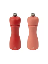 PEUGEOT | Ensemble de moulins à poivre et à sel TAHITI FEUER 2 pièces 15 cm en hêtre / abricot et rouge | Rouge