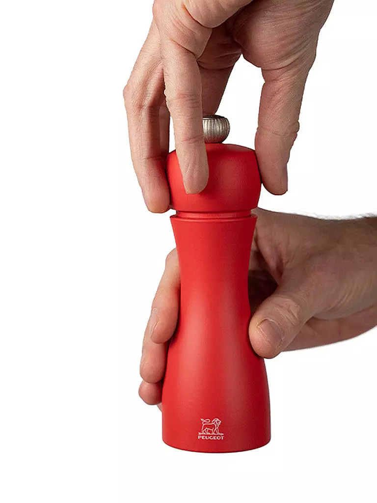 PEUGEOT | Ensemble de moulins à poivre et à sel TAHITI FEUER 2 pièces 15 cm en hêtre / abricot et rouge | 