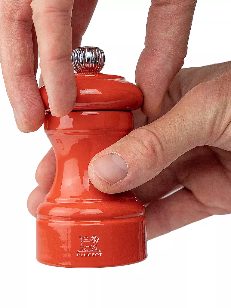 PEUGEOT | Moulin à poivre BISTRORAMA 10cm Bois de hêtre/Terracotta | Orange