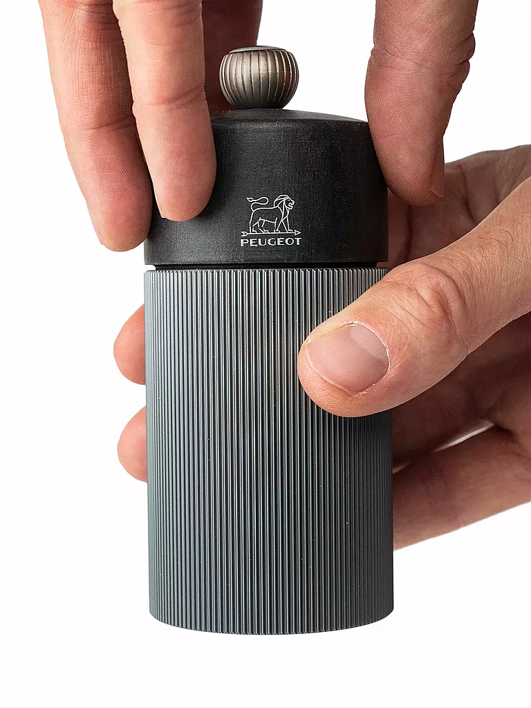 PEUGEOT | Moulin à sel manuel Line 12cm Carbone/Bois | Gris