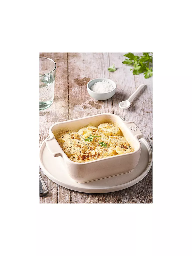 PEUGEOT | Plat à gratin carré en céramique Appolia écru 13x13cm | Blanc