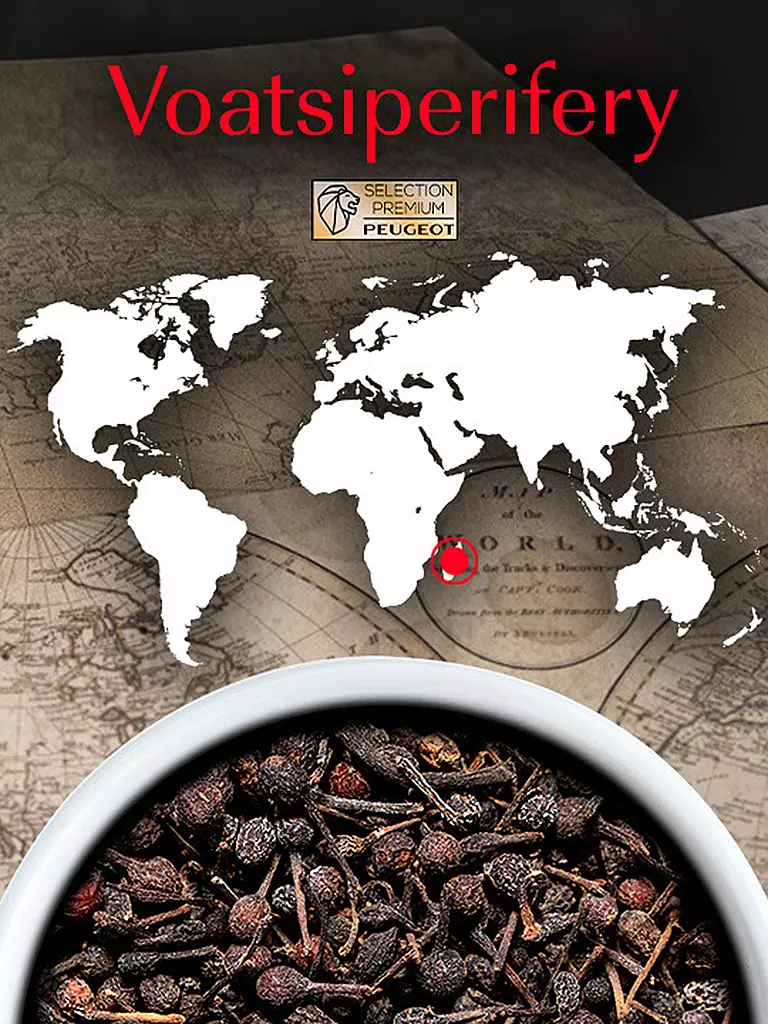 PEUGEOT | Poivre sauvage Voatsiperifery Madagascar 3x20g | Noir