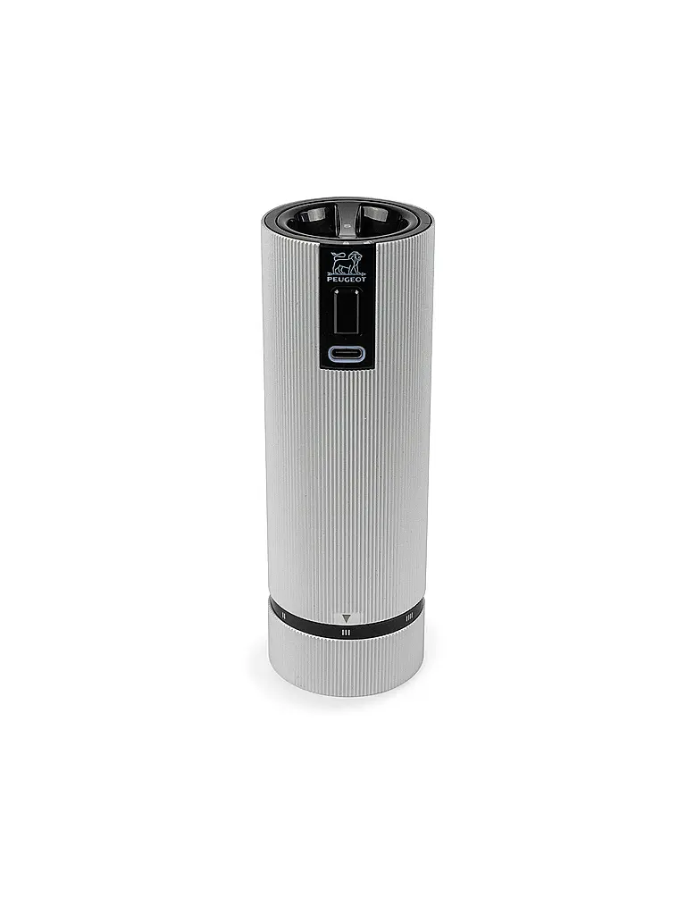 PEUGEOT | Set de moulins à sel et à poivre électriques rechargeables 15cm ELECTRIC-DUO LINE Carbon Alu | grau