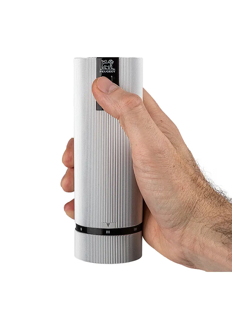 PEUGEOT | Set de moulins à sel et à poivre électriques rechargeables 15cm ELECTRIC-DUO LINE Carbon Alu | grau