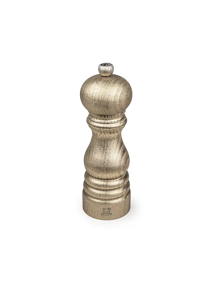 PEUGEOT | Set de moulins à sel et poivre GOLDEN PARIS 18cm en bois de hêtre doré | 