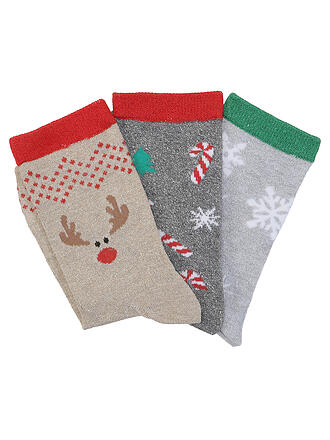 PIECES | Chaussettes PCJINGLE lot de 3 Darkest Spruce/Snowflakes/Christmas