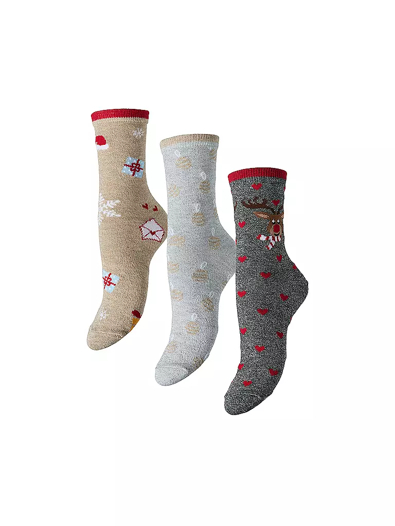 PIECES | Chaussettes PCJINGLE XMAS, lot de 3 | Multicolore