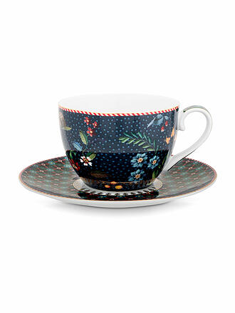 PIP STUDIO | Tasse à cappuccino avec soucoupe, lot de 2 BERRY BLUES 280ml Blue