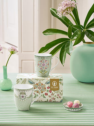 PIP STUDIO | Lot de 2 grands mugs à anse LILY & LOTUS 350 ml Vert clair