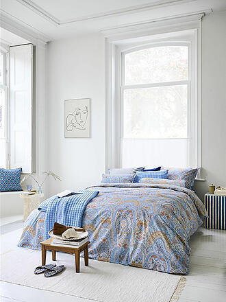 PIP STUDIO | Parure de lit en percale JABALI FLOWER 70x90cm / 140x200cm Bleu