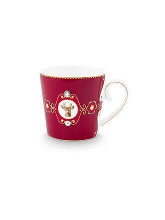 PIP STUDIO | Grand mug à anse LOVE BIRDS MEDALLION Rouge foncé