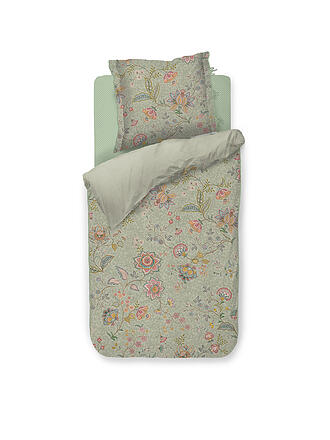 PIP STUDIO | Parure de lit en percale MUMBAI MORNING 70x90cm/140x200cm Vert clair