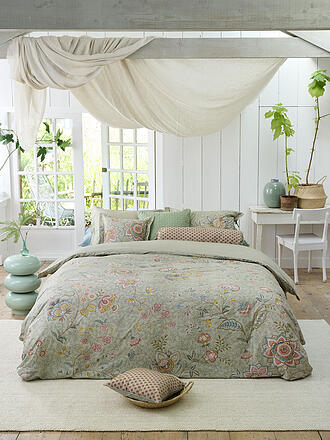 PIP STUDIO | Parure de lit en percale MUMBAI MORNING 70x90cm/140x200cm Vert clair