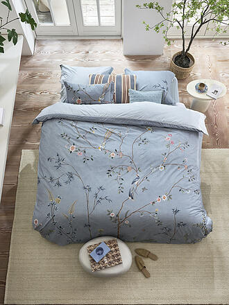 PIP STUDIO | Parure de lit en percale BAMBOO BLOSSOM 70x90cm/140x200cm Bleu clair