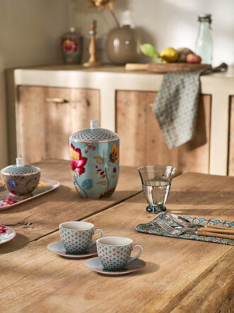 PIP STUDIO | Tasse à expresso avec soucoupe, lot de 2, 120 ml BLOOMING TALES Blue