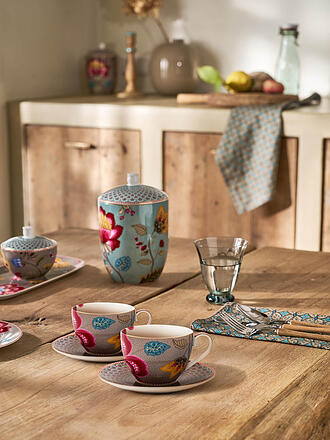 PIP STUDIO | Tasse à cappuccino avec soucoupe, lot de 2, 280 ml BLOOMING TALES Fantasy Khaki