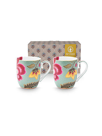 PIP STUDIO | Ensemble de 2 tasses à anse 145 ml Small BLOOMING TALES Fantasy Blue