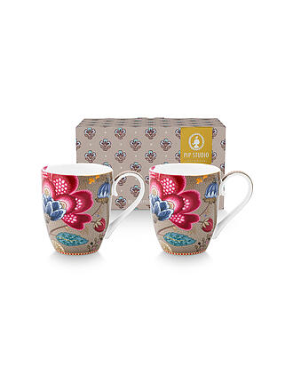 PIP STUDIO | Mugs à anse Lot de 2 450ml XLarge BLOOMING TALES Fantasy Kaki