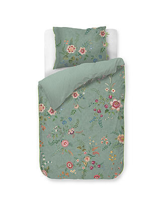 PIP STUDIO | Parure de lit en percale EVERBLOMM 70x90cm/140x200cm Vert