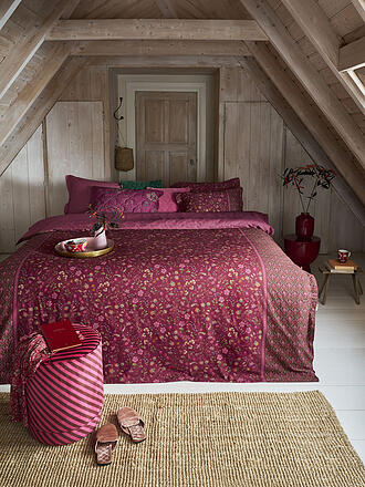 PIP STUDIO | Parure de lit en percale FLORA BANGALORE 70x90cm/140x200cm Rose foncé