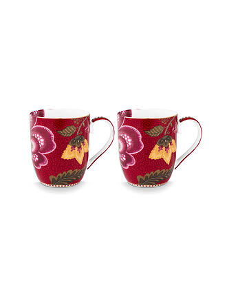 PIP STUDIO | Mug à anse 2 pièces BLOOMING TALES 2x145ml Fantasy Darkred