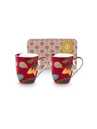 PIP STUDIO | Mug à anse 2 p. BLOOMING TALES 2x350ml Fantasy Darkred