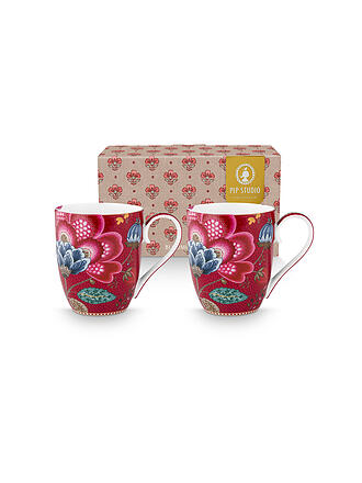 PIP STUDIO | Mug à anse 2 pces. BLOOMING TALES 2x450ml Fantasy Darkred