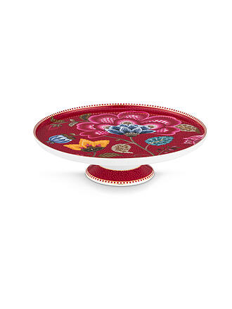 PIP STUDIO | Mini Présentoir à gâteau BLOOMING TALES 21cm Fantasy Rouge Foncé