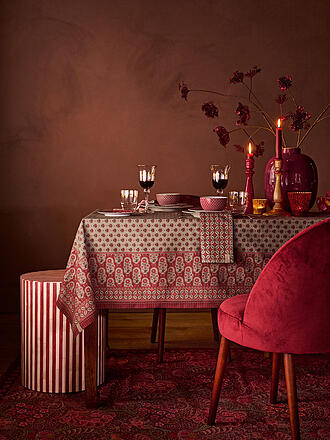PIP STUDIO | Set de 4 serviettes BLOOMING TALES 40x40 Bustani Rouge foncé