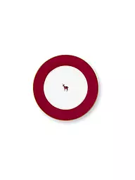 PIP STUDIO | Assiette à dessert 17cm LOVE BIRDS Vert foncé | Rouge foncé