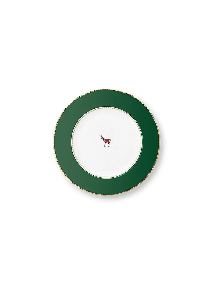 PIP STUDIO | Assiette à dessert 17cm LOVE BIRDS Vert foncé | dunkelgrün