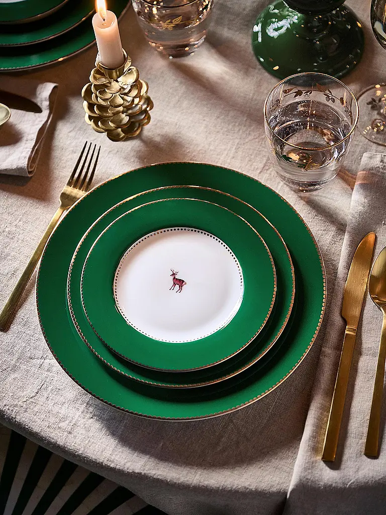 PIP STUDIO | Assiette à dessert 17cm LOVE BIRDS Vert foncé | dunkelgrün