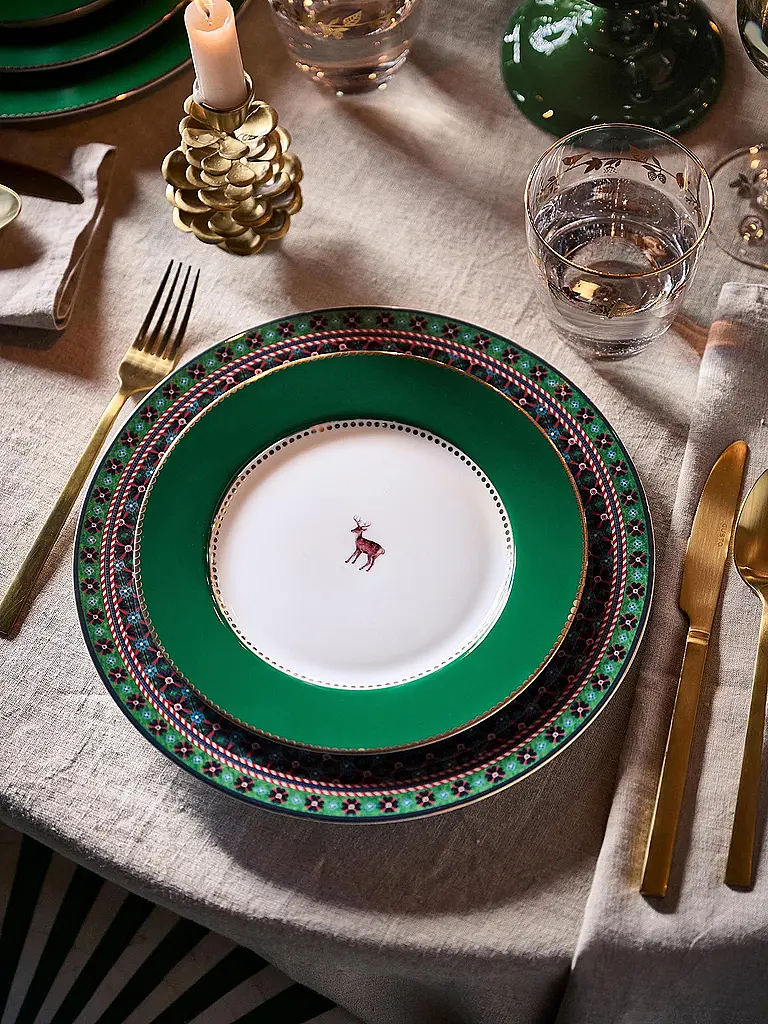 PIP STUDIO | Assiette à dessert 21cm LOVE BIRDS Vert foncé | dunkelgrün