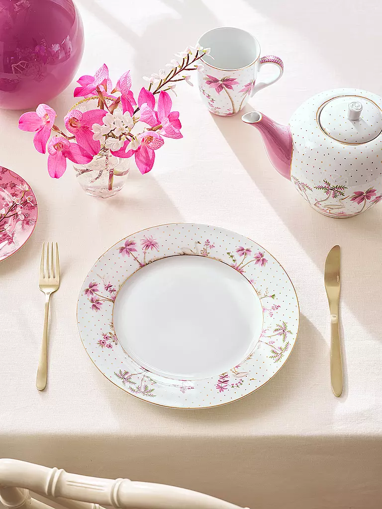PIP STUDIO | Assiette plate 26,5cm JOLIE DOTS Or/Rose | weiss