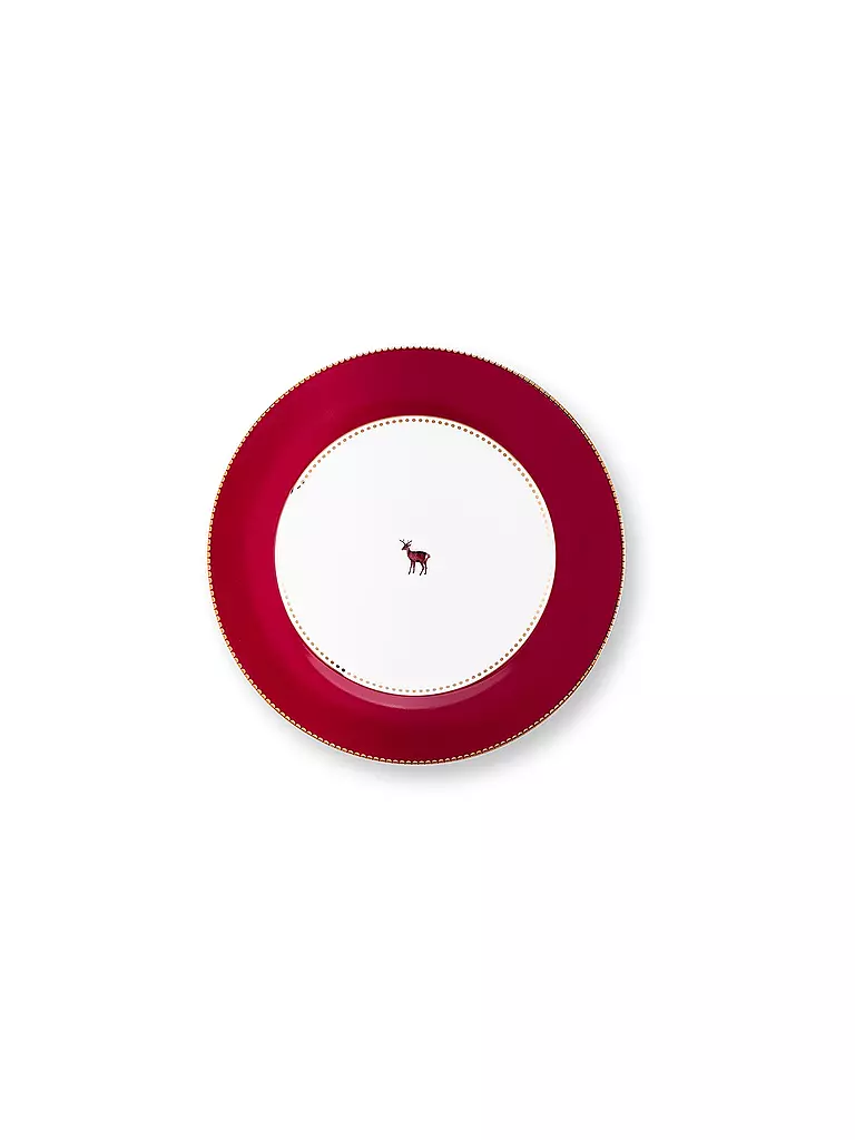 PIP STUDIO | Assiette plate 26,5cm LOVE BIRDS Rouge foncé | dunkelrot