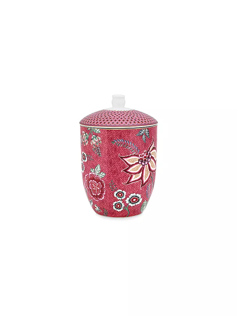 PIP STUDIO | Boîte avec couvercle 1500ml Flower Festival Dark Pink | Baie
