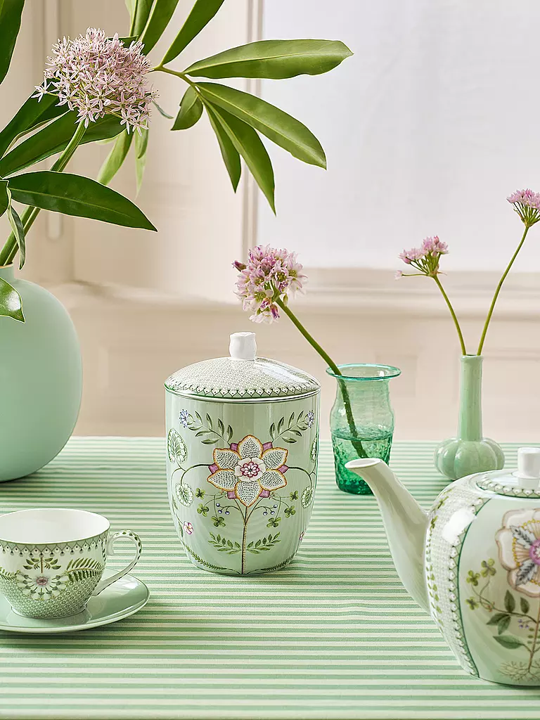 PIP STUDIO | Boîte avec couvercle LILY & LOTUS 1,5 l Vert clair | hellgrün