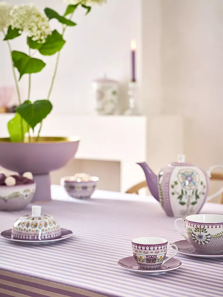 PIP STUDIO | Ensemble de 2 tasses à espresso avec soucoupes LILY & LOTUS 120 ml | lila