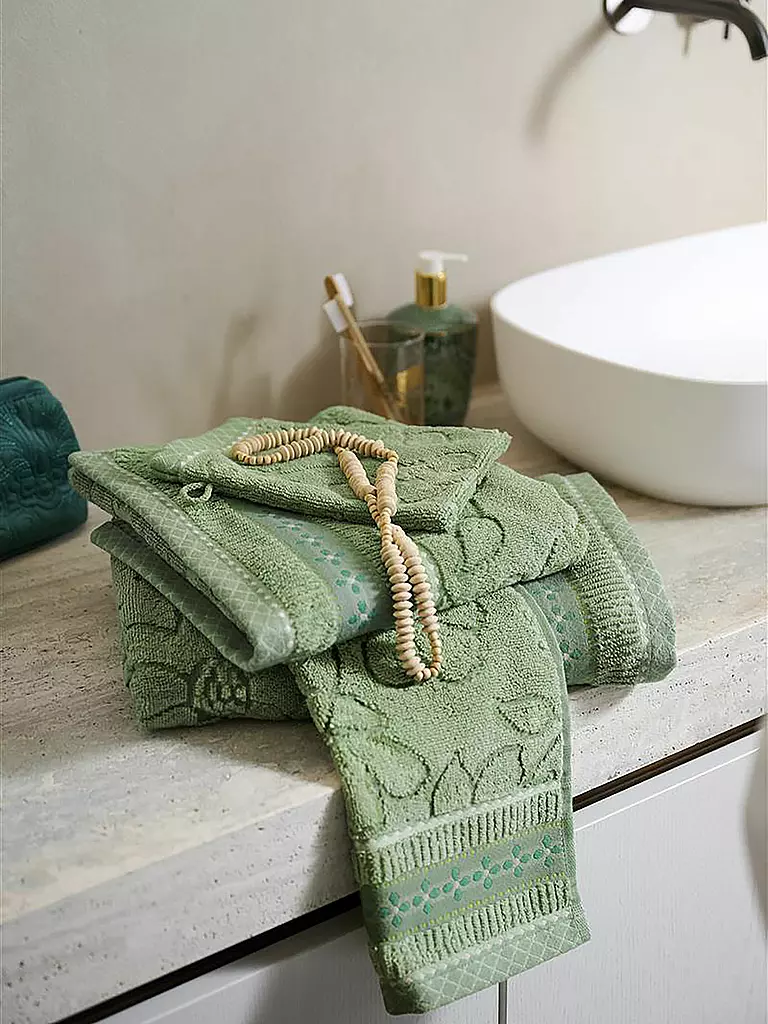 PIP STUDIO | Gant de toilette JASMIN JACQUARD 16x22cm Vert | Vert