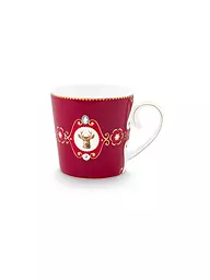 PIP STUDIO | Grand mug à anse LOVE BIRDS MEDALLION Vert foncé | Rouge foncé