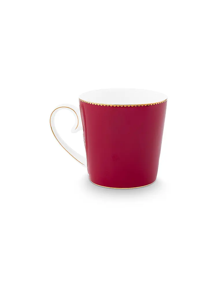 PIP STUDIO | Grand mug à anse LOVE BIRDS MEDALLION Rouge foncé | 