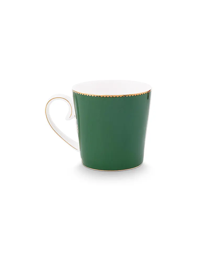 PIP STUDIO | Grand mug à anse LOVE BIRDS MEDALLION Vert foncé | dunkelgrün