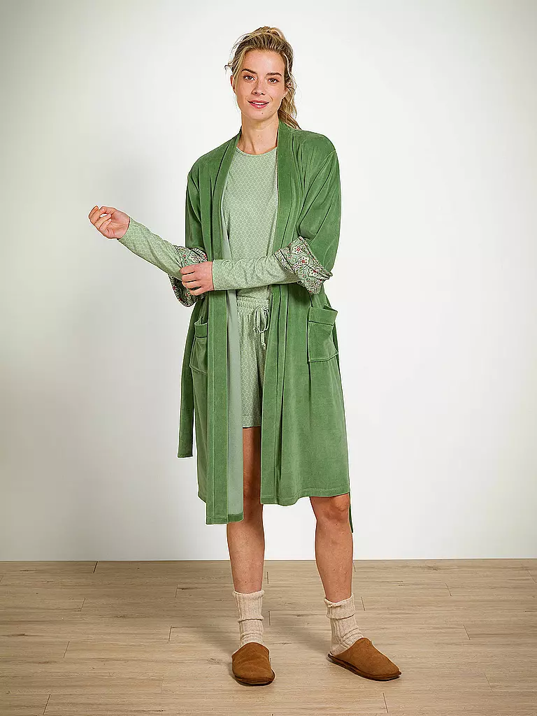 PIP STUDIO | Morgenmantel NAOMI VELVET | Vert